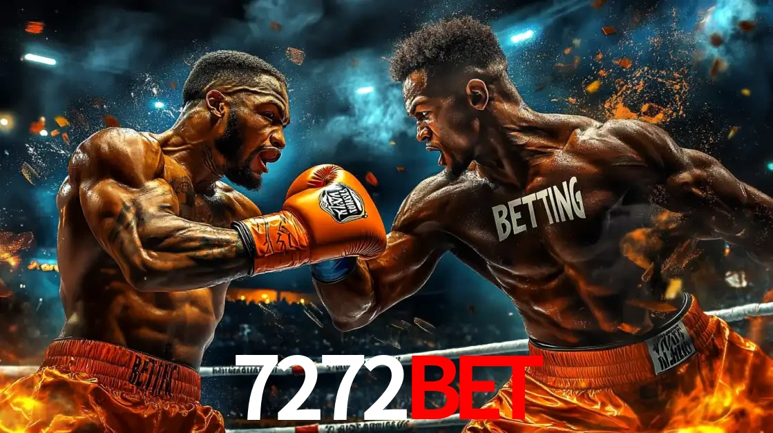 Dois boxeadores em uma luta intensa e explosiva, representando a adrenalina e as oportunidades de apostas em esportes de combate disponíveis na plataforma 7272bet.