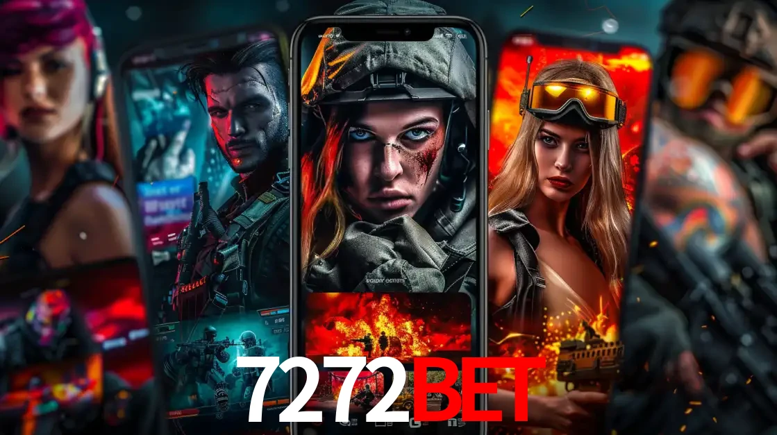 Montagem de telas de celular mostrando diversos personagens, masculinos e femininos, de um jogo de tiro, ilustrando a diversidade de equipes de e-sports para apostar no 7272bet.